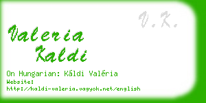 valeria kaldi business card
