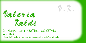 valeria kaldi business card